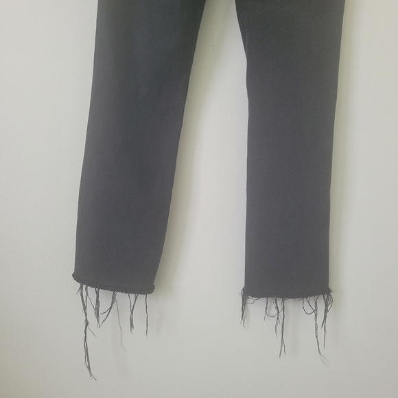 L'agence Audrina Straight Leg crop Jean in Vintage Black Worn Destruct Size 28 - Picture 12 of 16
